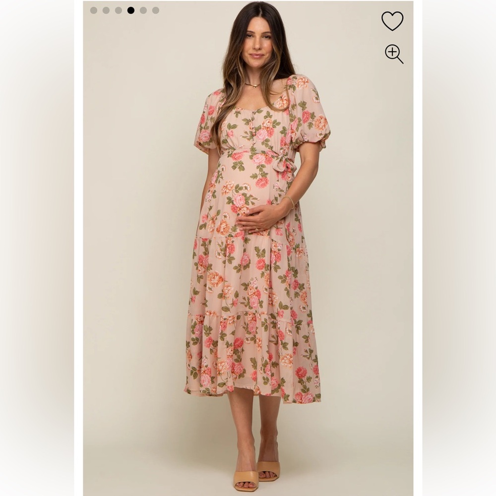 Pinkblush Floral Pink Midi Dress